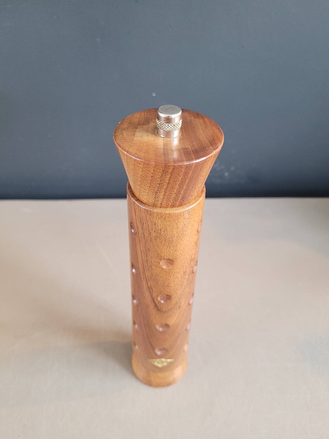 Vintage teak pepper mill Haenlein Winterthur