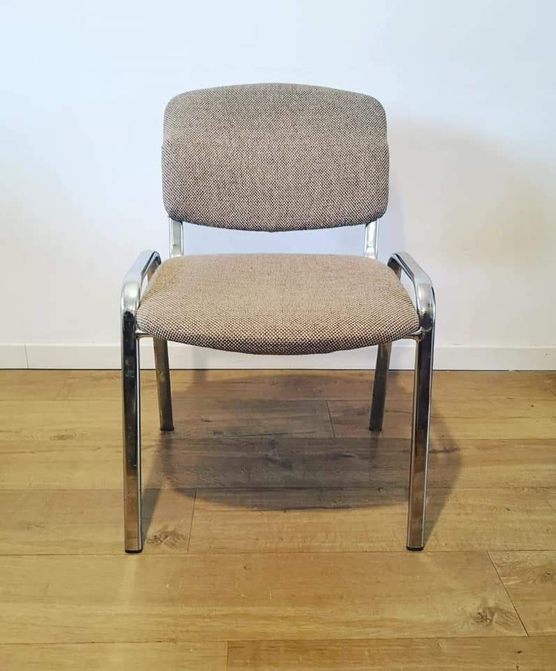 Chaise de bureau en tissu et alu
