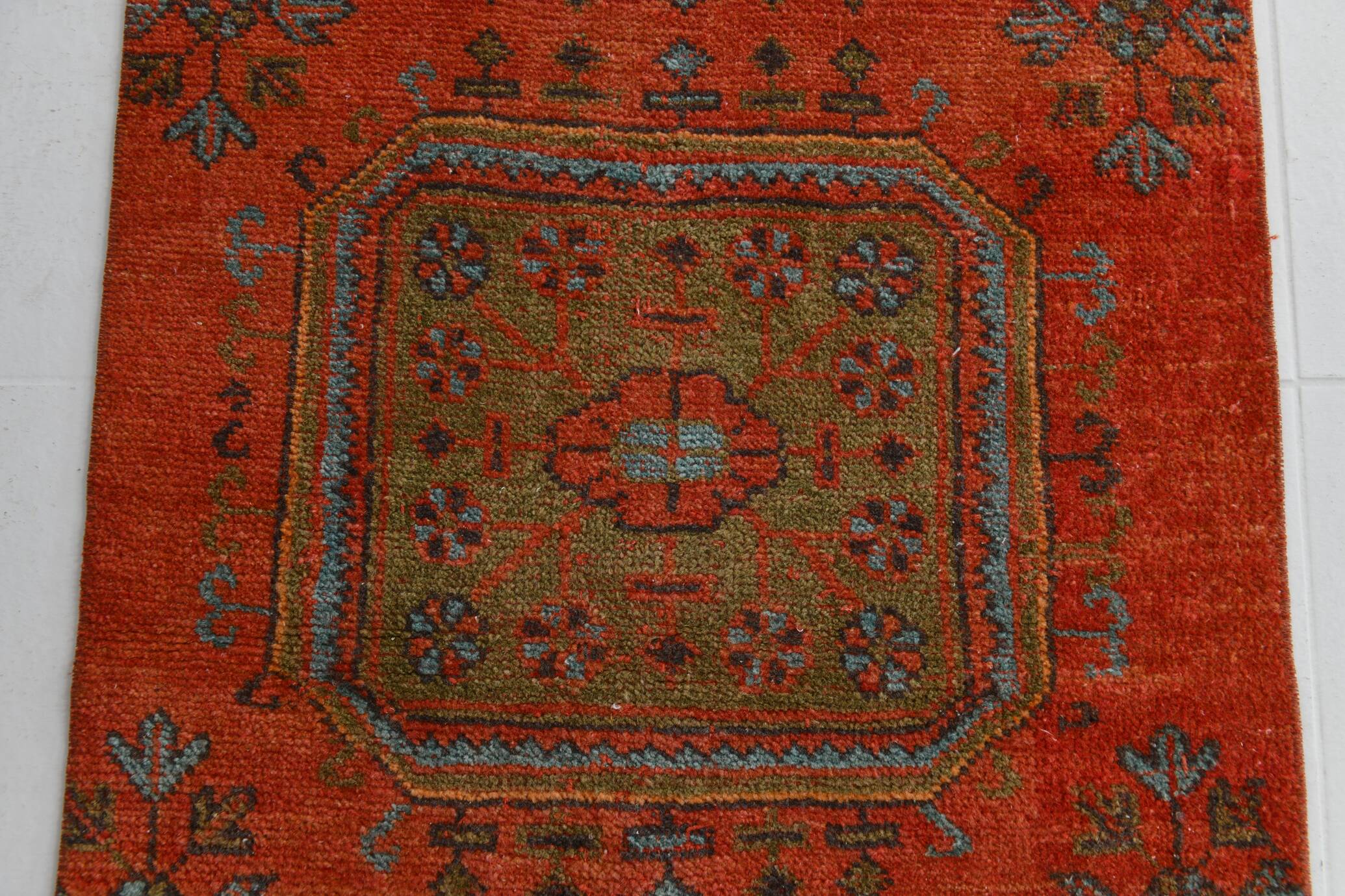 3x9 Pumpink Orange Vintage Turkish Runner Rug, 78x288Cm SK 23570