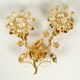 1970s brass crystal glass floral wall lamp by Ernst Palme unused condition