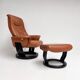 Hjort Knudsen relax chair with ottoman, 1990’s
