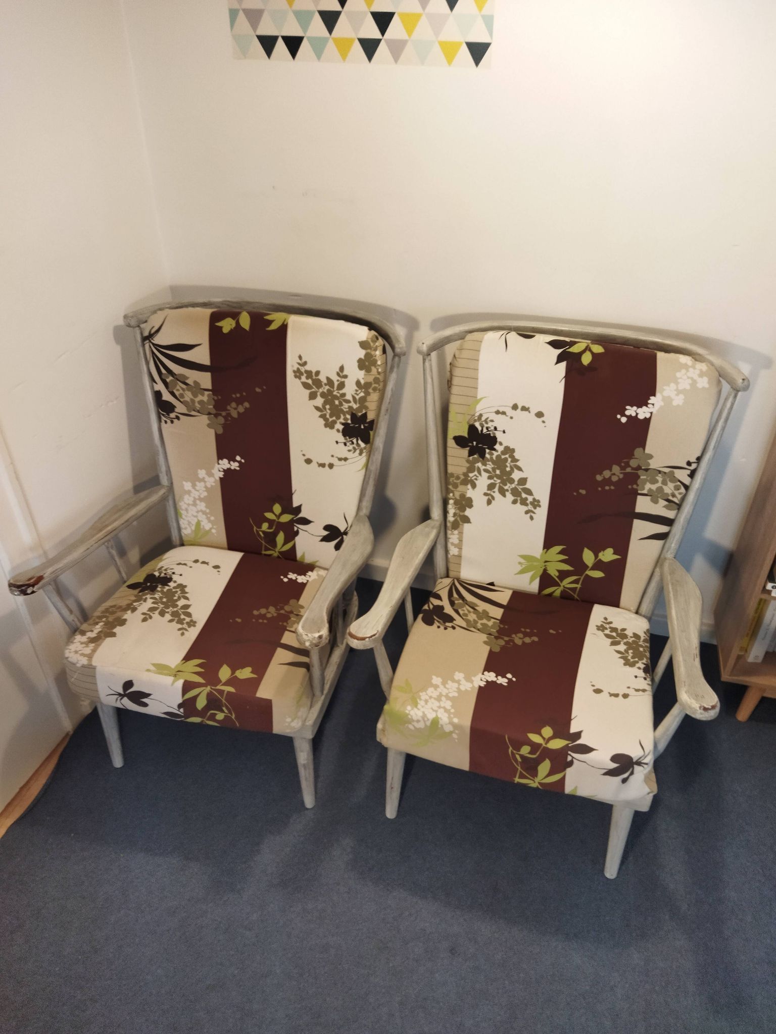 Pair of Baumann fan armchairs