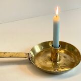 LOW HAND BRASS CANDLESTICK ANTIQUE