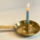 LOW HAND BRASS CANDLESTICK ANTIQUE