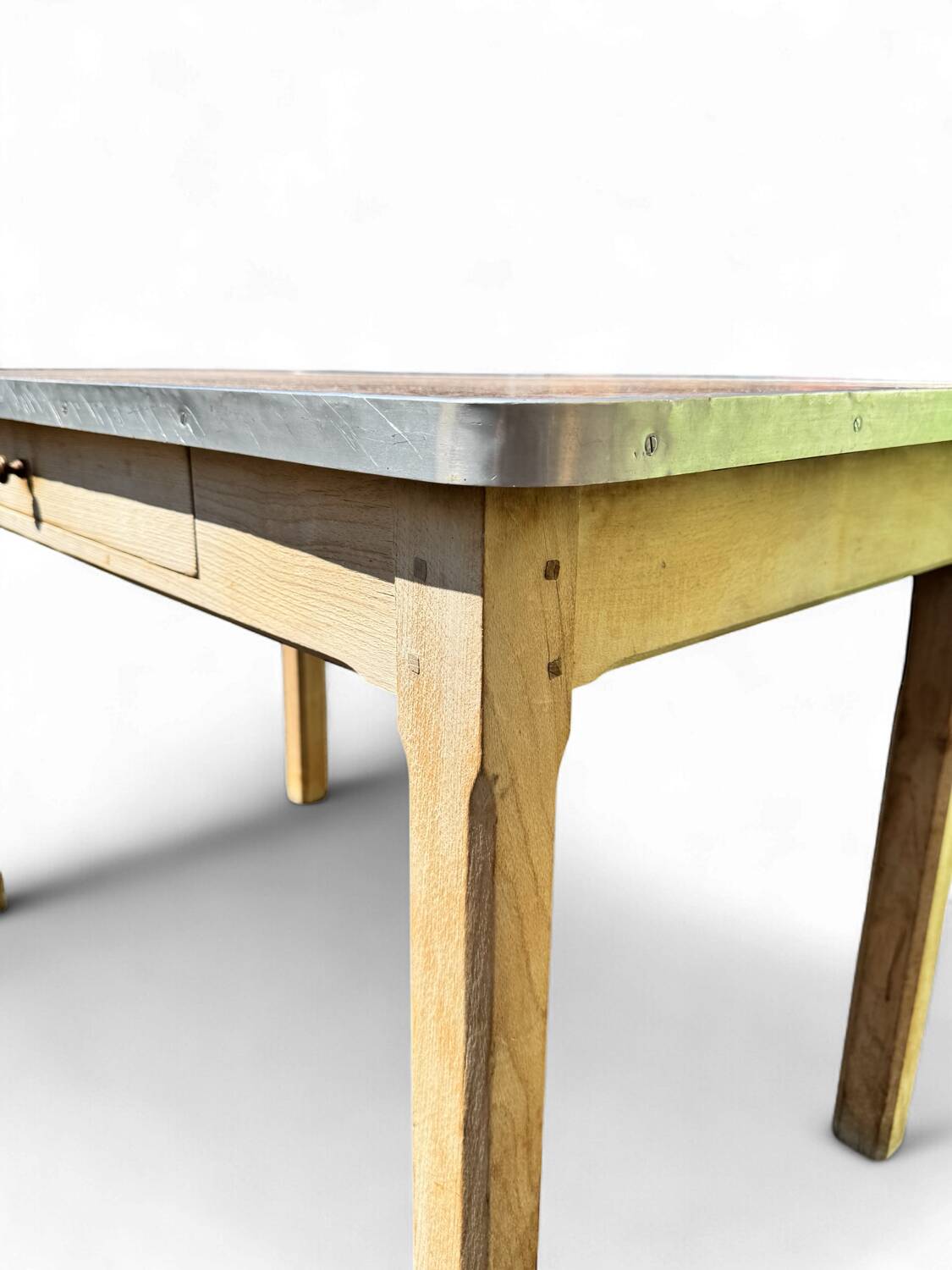 Table in bleached elm and granite mado 1950
