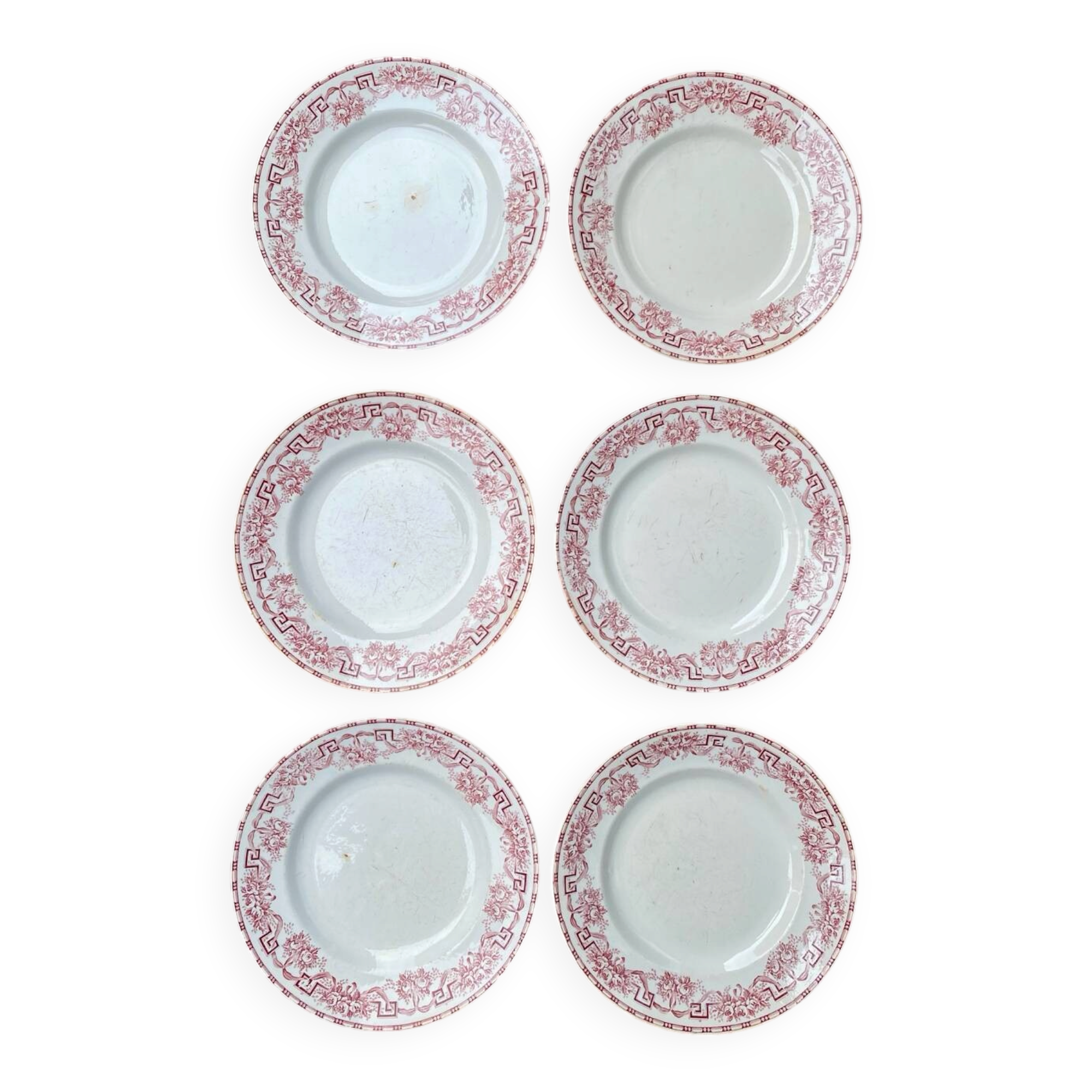 6 assiettes plates Moulin des Loups modèle Athènes