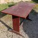 restored bistro table teak finish 1950