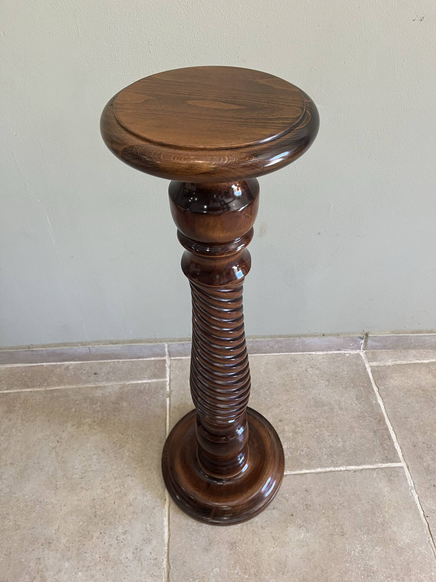Twisted wooden stool