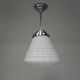 Art Deco pendant lamp with ribbed white globe, 1930s