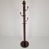 Italian Teak Wooden Coat Rack, 1980s