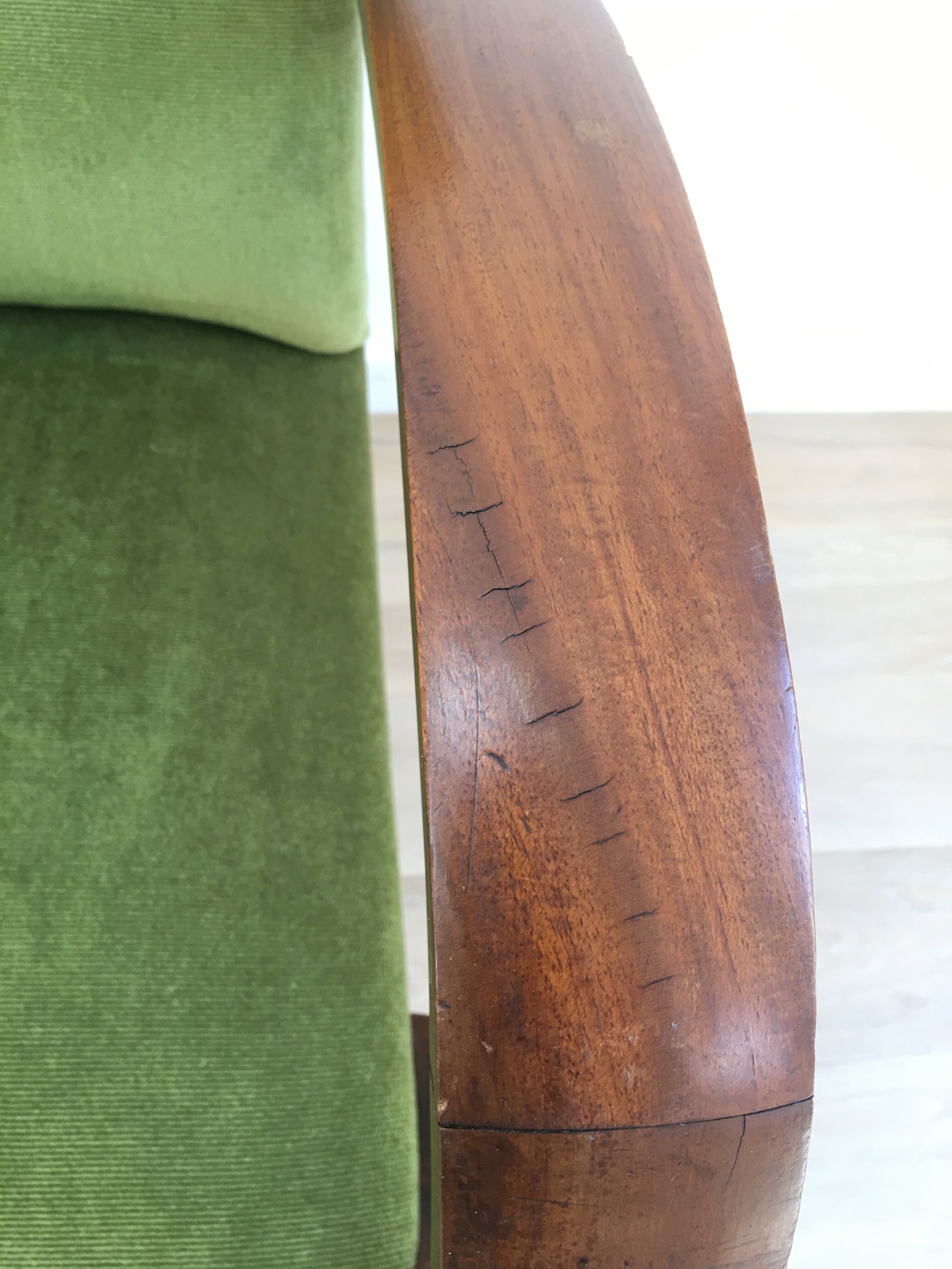 Velvet bridge armchair