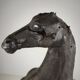 Early 20th Century Antique Leather Horse Sculpture with Glass Eyes