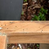 Art Deco farmhouse table in raw wood