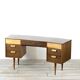Midcentury Uniflex Walnut And Beech Concave Desk Designed By Gunther