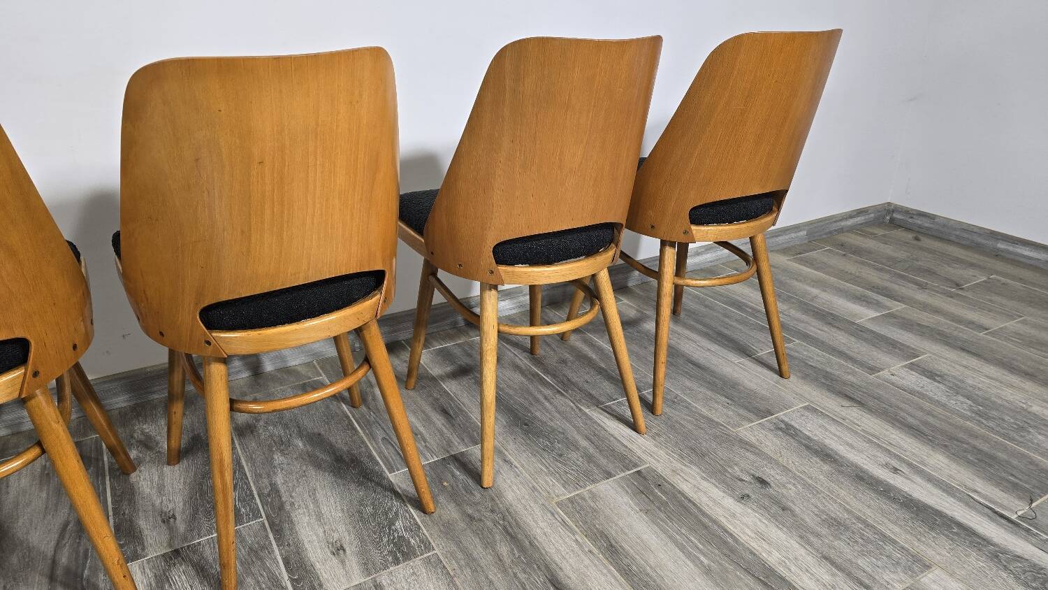 Dining Chairs by Radomir Hoffman for Ton, 1950s, Set of 8