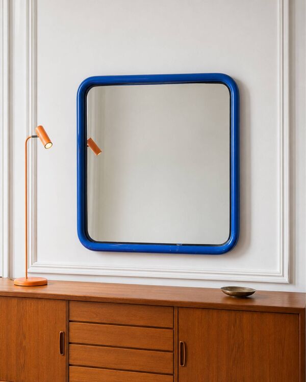 Miroir IKEA vintage acier tubulaire bleu