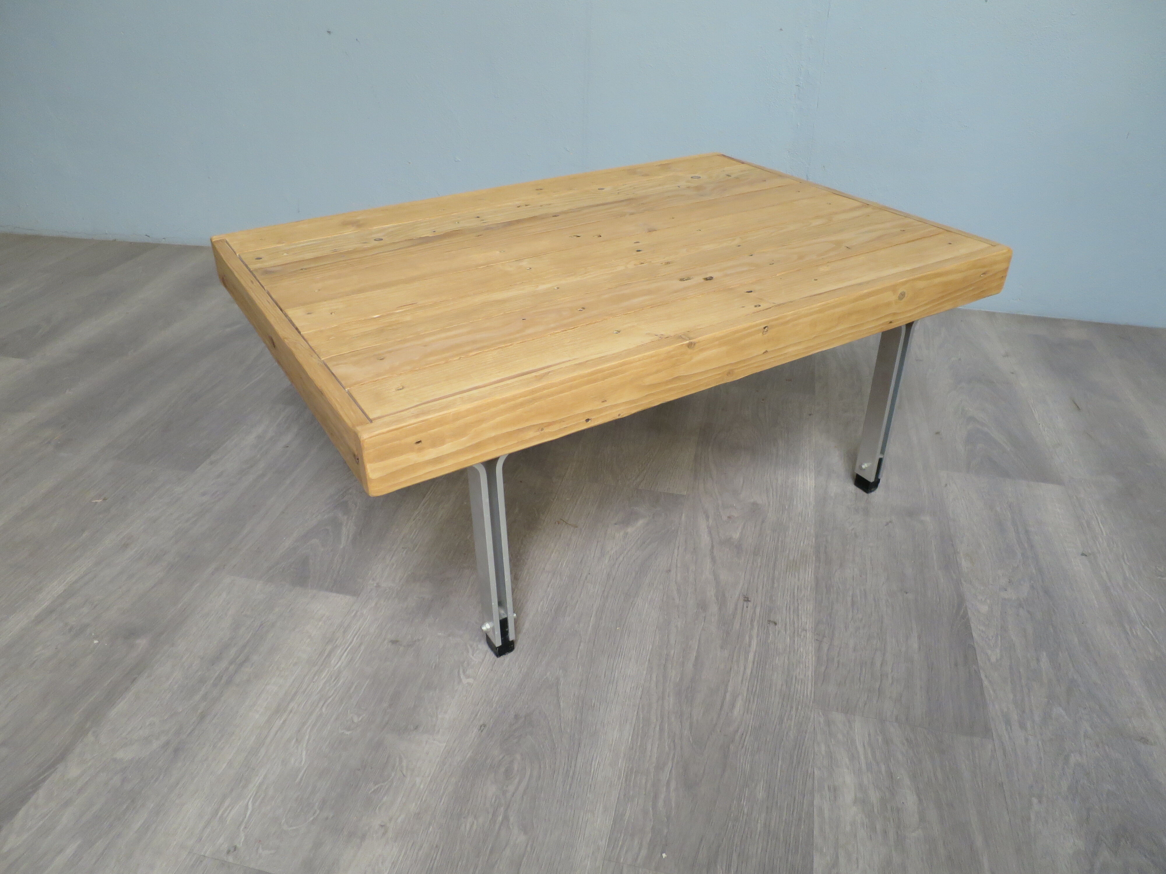 Coffee table top wood legs alu