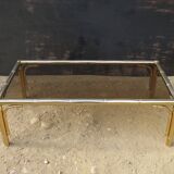 Table basse métal doré façon bambou 70/80's