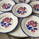 Set of 6 dessert plates gien model "cancale" 40s