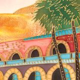 Orientalist painting lavi group israel – desert oasis - epoch: xxth century