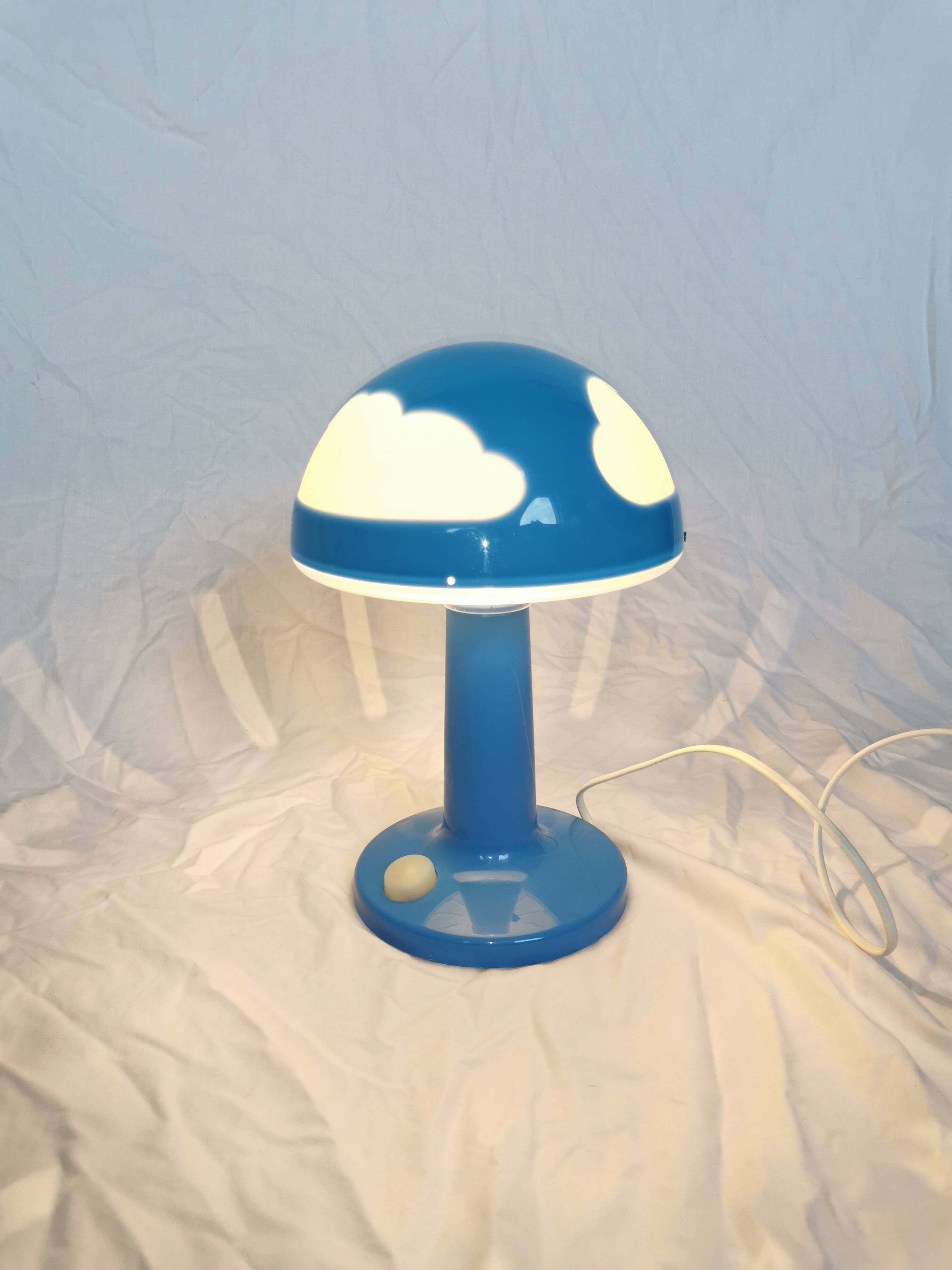 Mushroom lamp, Skojig blue cloud, design Henrik Preutz for Ikea, 1990
