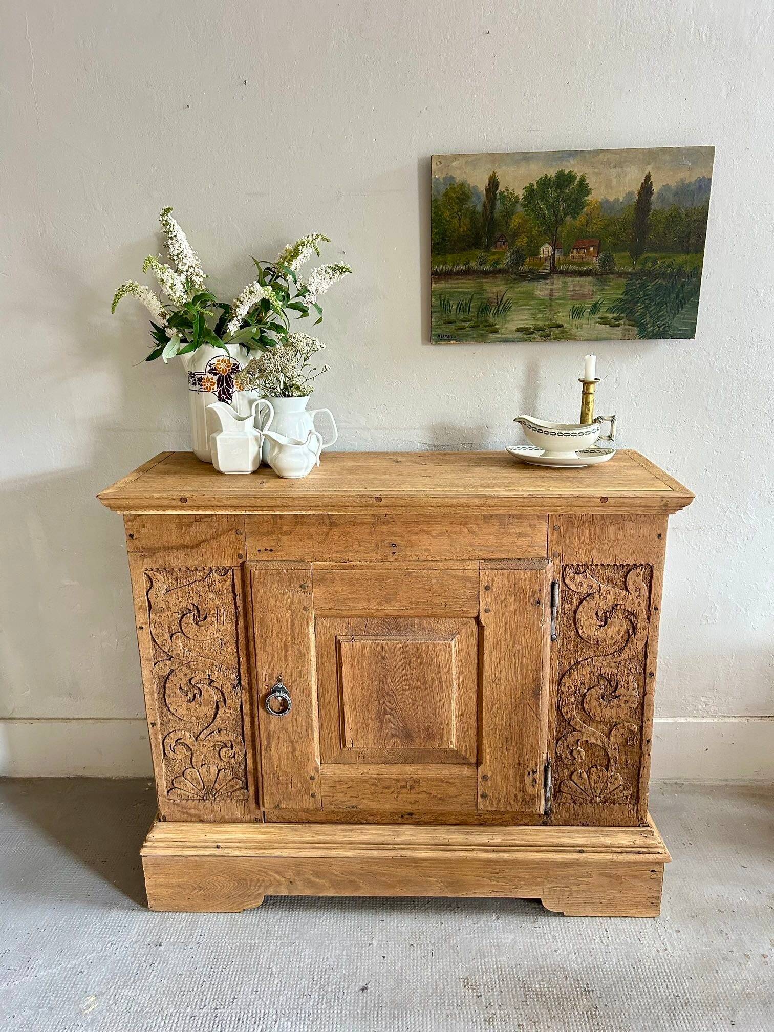 Antique carved oak sideboard