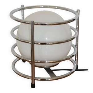 Lampe chromée et opaline
