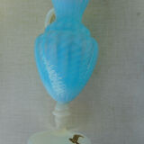 Italian pitcher in blue and white opaline