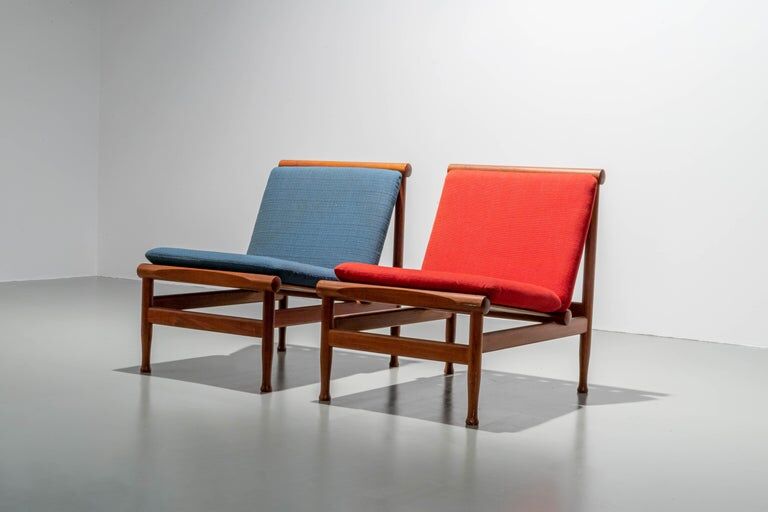 Set of 2 lounge chairs by Kai Lyngfeld Larsen in teak Denmark 1960