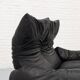 Black leather Cassina Maralunga sofa, 1970s