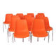 12 Stacking Chairs Vintage 1970s, Germany