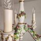 Handgeformt vergoldet vintage Porzellan Kronleuchter Capodimonte 1960er