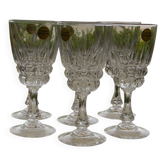 6 verres à eau en cristal d'ARQUES. Modèle POMPADOUR.