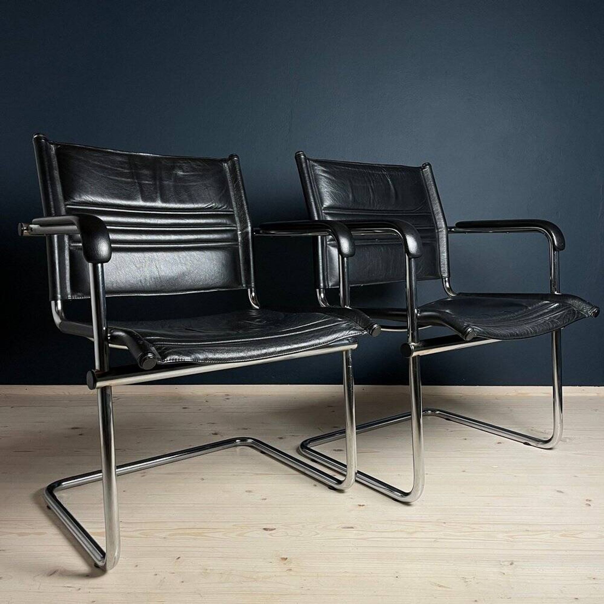 Mid-century Bauhaus style office chair set by Mart Stam for Stol Kamnik, 1980s.