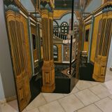 Wooden screen lasked and engraved circa 1980