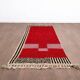 Handwoven natural wool hallway rug size 75*300 cm
