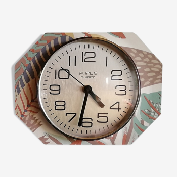 Horloge vintage pendule murale silencieuse rectangulaire "Kiplé Terracotta"