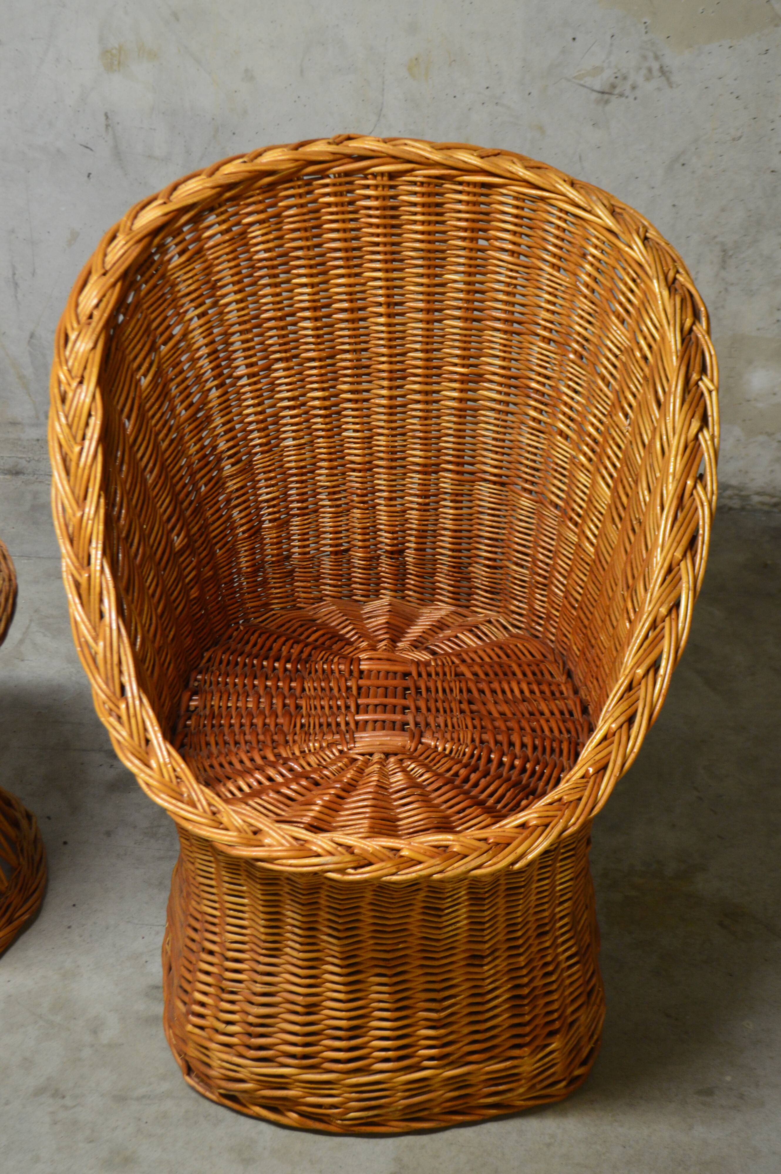 Vintage rattan armchair from the 60s/70s design