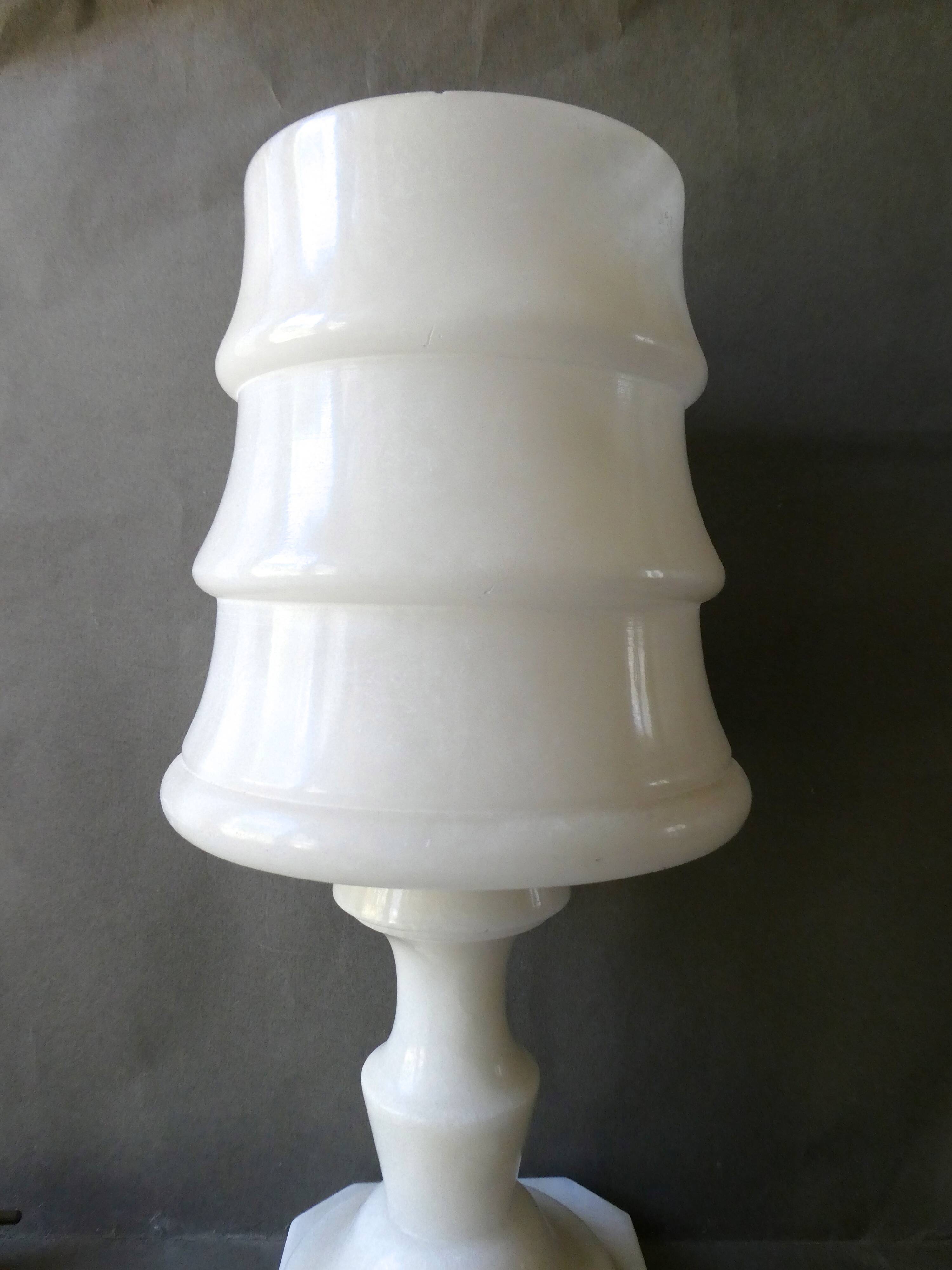 White marble graphic lamp, 1960s