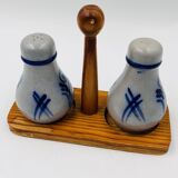 Alsatian stoneware pepper and salt set
