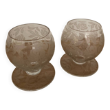 2 Baccarat “Fontenay” crystal liqueur glasses