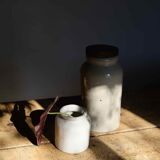 Stoneware with original wooden lid