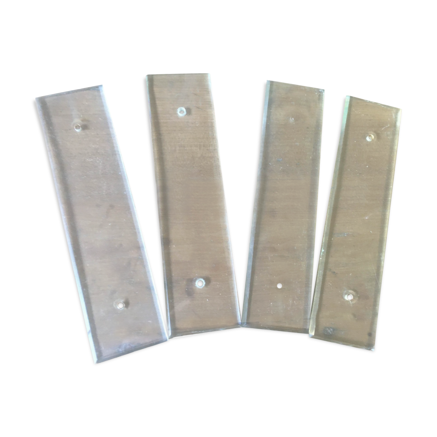 Lot de 4 plaques de propreté en verre biseauté GM
