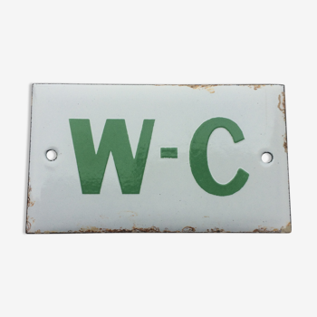 "wc" enamelled plate