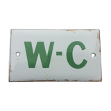 "wc" enamelled plate