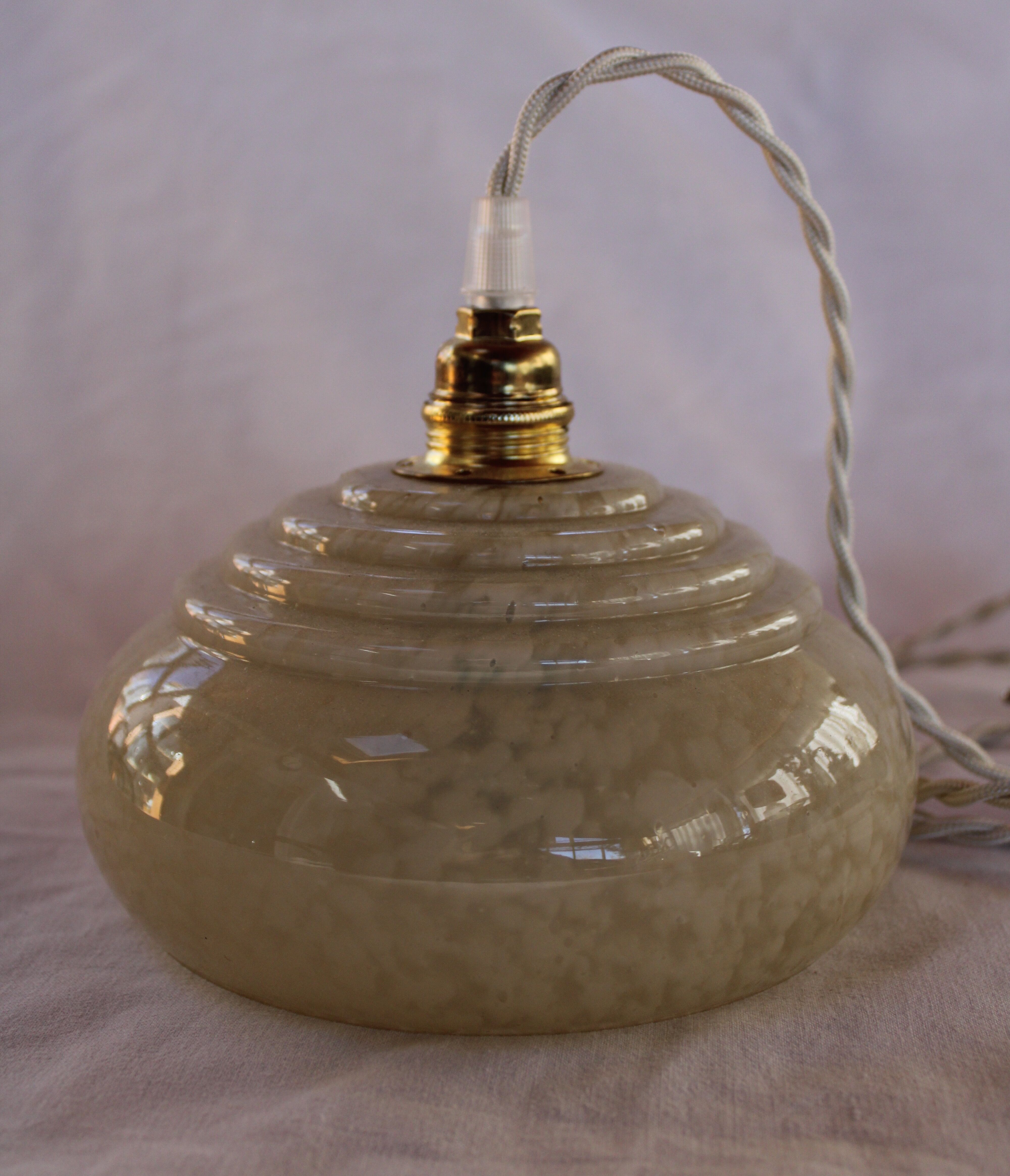 Vintage yellow Clichy glass walker