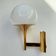 Gaetano Sciolari Vintage Brass & Opaline Glass Wall Lamp