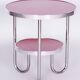 Small Czech Bauhaus Spruce and Chrome Side Table from Kovona, 1930s