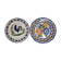 Pair of Henriot Quimper flat plates decorated with rooster and flowers