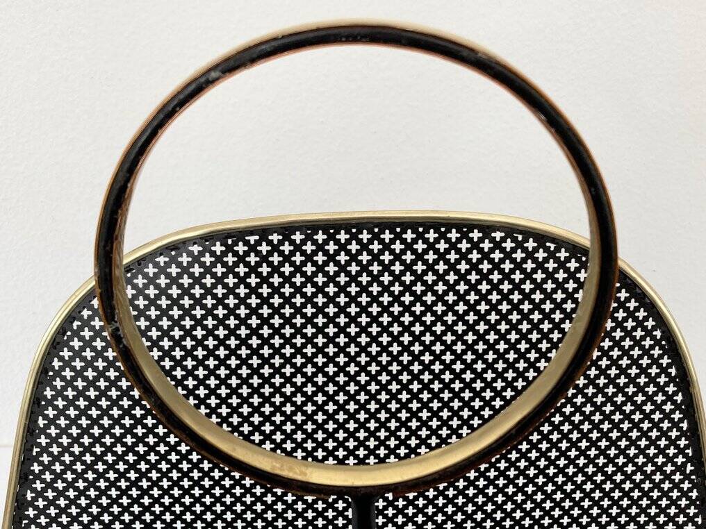 Magazine Rack • Perforated Metal • Brass • 1950